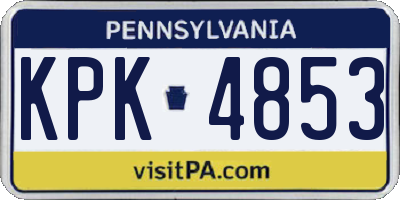 PA license plate KPK4853