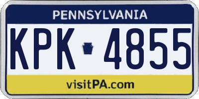 PA license plate KPK4855