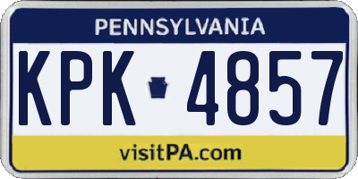 PA license plate KPK4857