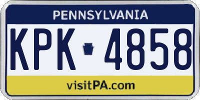 PA license plate KPK4858