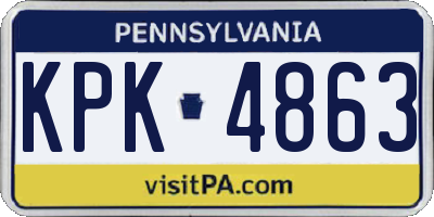 PA license plate KPK4863