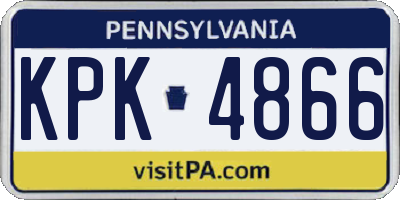 PA license plate KPK4866
