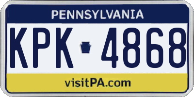 PA license plate KPK4868