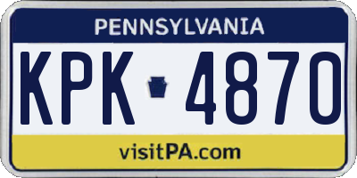 PA license plate KPK4870