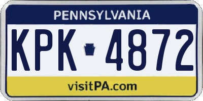 PA license plate KPK4872
