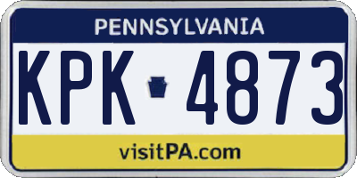 PA license plate KPK4873