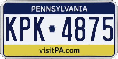 PA license plate KPK4875