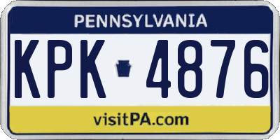 PA license plate KPK4876