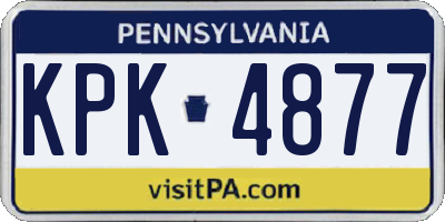 PA license plate KPK4877