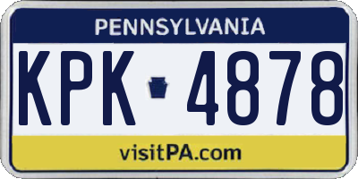 PA license plate KPK4878