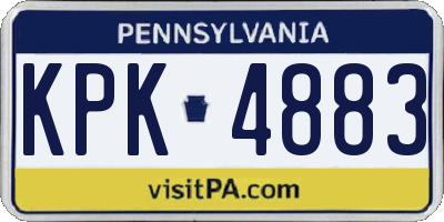 PA license plate KPK4883
