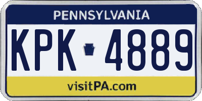 PA license plate KPK4889
