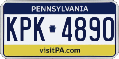 PA license plate KPK4890