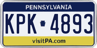 PA license plate KPK4893