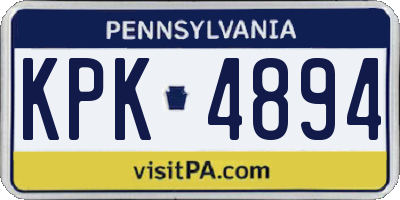 PA license plate KPK4894