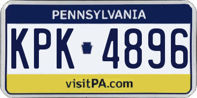 PA license plate KPK4896