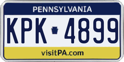 PA license plate KPK4899