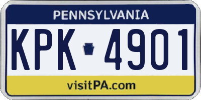 PA license plate KPK4901