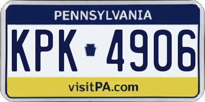 PA license plate KPK4906