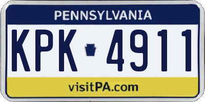 PA license plate KPK4911
