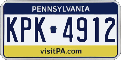 PA license plate KPK4912