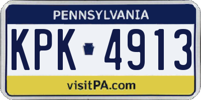 PA license plate KPK4913