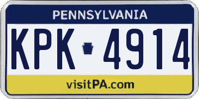 PA license plate KPK4914