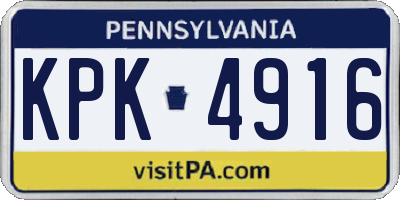 PA license plate KPK4916