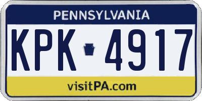 PA license plate KPK4917
