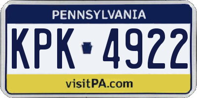 PA license plate KPK4922