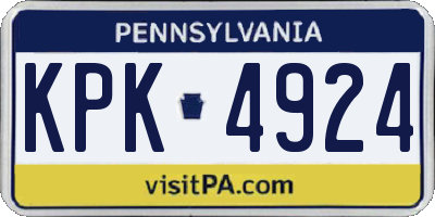 PA license plate KPK4924