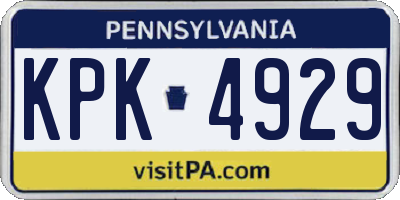 PA license plate KPK4929