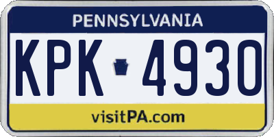 PA license plate KPK4930