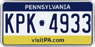 PA license plate KPK4933