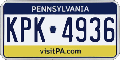 PA license plate KPK4936