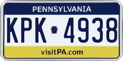 PA license plate KPK4938