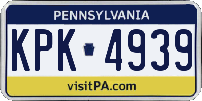 PA license plate KPK4939