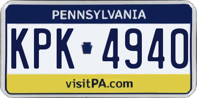 PA license plate KPK4940