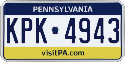 PA license plate KPK4943