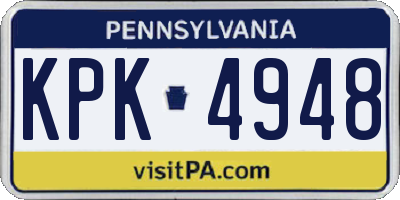 PA license plate KPK4948