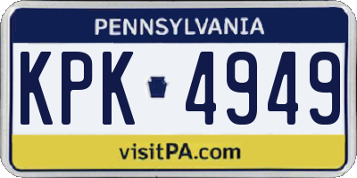 PA license plate KPK4949