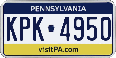 PA license plate KPK4950
