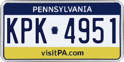 PA license plate KPK4951