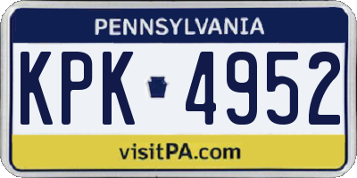 PA license plate KPK4952