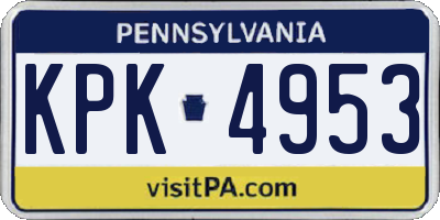 PA license plate KPK4953