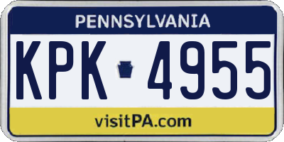 PA license plate KPK4955