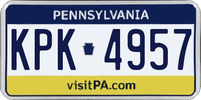 PA license plate KPK4957