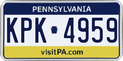 PA license plate KPK4959