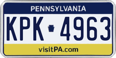 PA license plate KPK4963