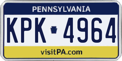 PA license plate KPK4964